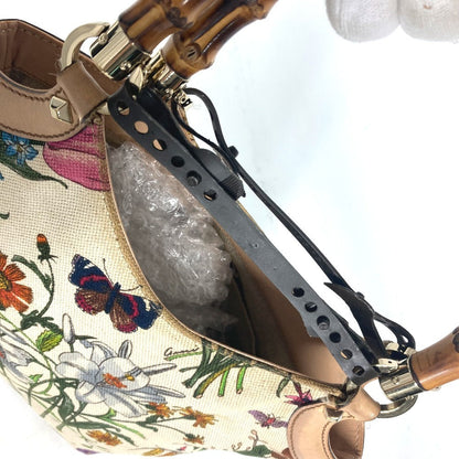 Gucci Handbag 140203 Canvas Multicolor Flora Bamboo Floral Flower
