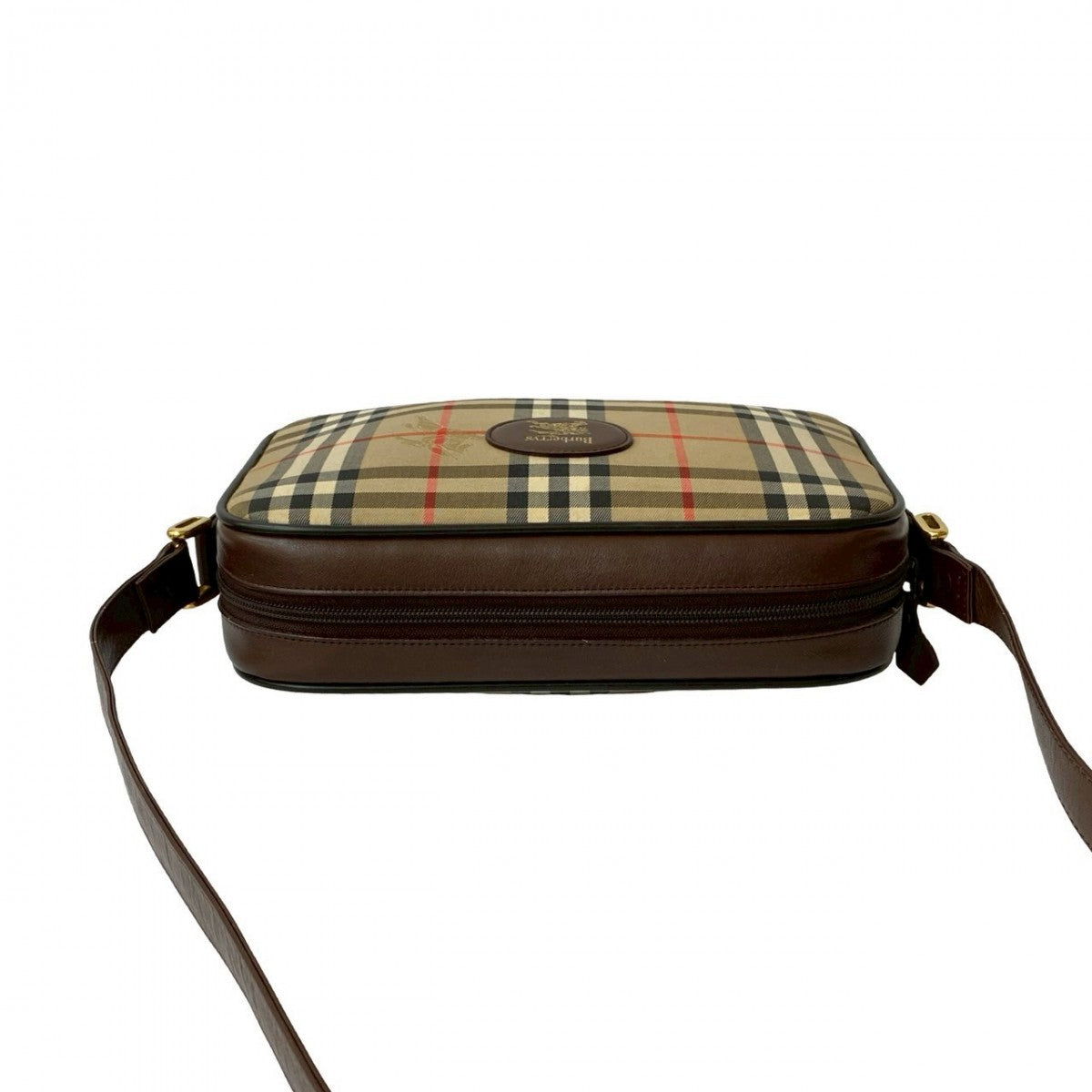 Burberry Shoulder Bag Canvas, Leather Brown Nova Check Pattern Shadow Horse Logo Women