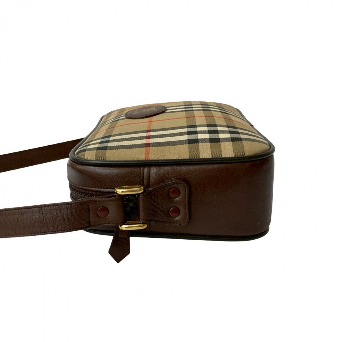 Burberry Shoulder Bag Canvas, Leather Brown Nova Check Pattern Shadow Horse Logo Women