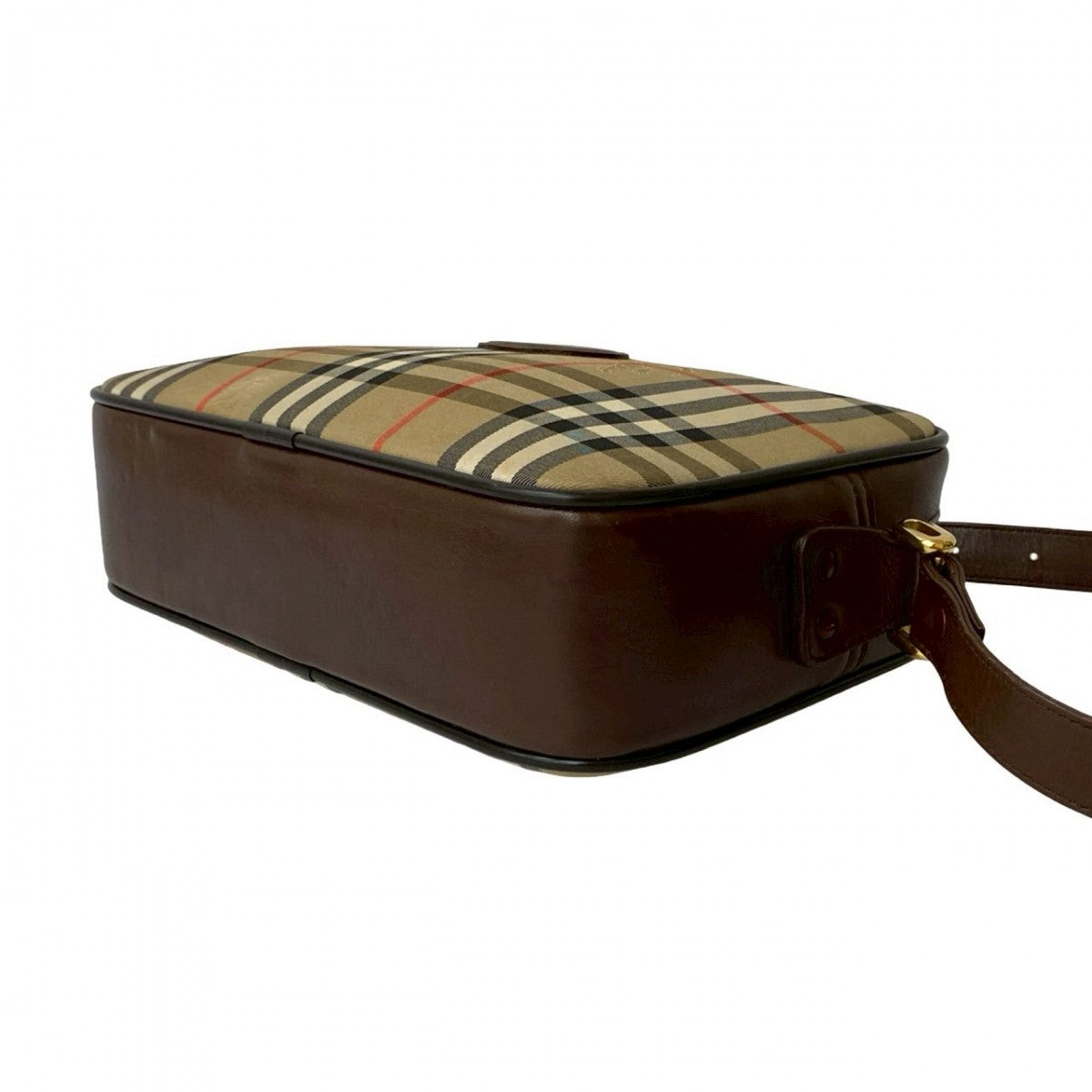 Burberry Shoulder Bag Canvas, Leather Brown Nova Check Pattern Shadow Horse Logo Women