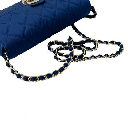 Prada Shoulder Bag Nylon, Leather Blue Logo Metal Women