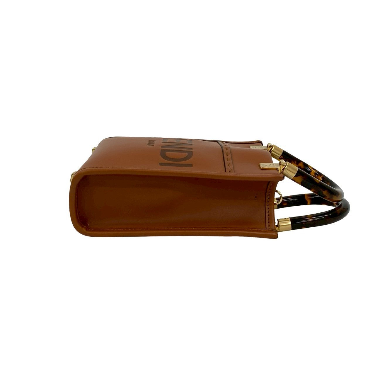 Fendi Shoulder Bag Leather Brown Sunshine Shopper Mini
