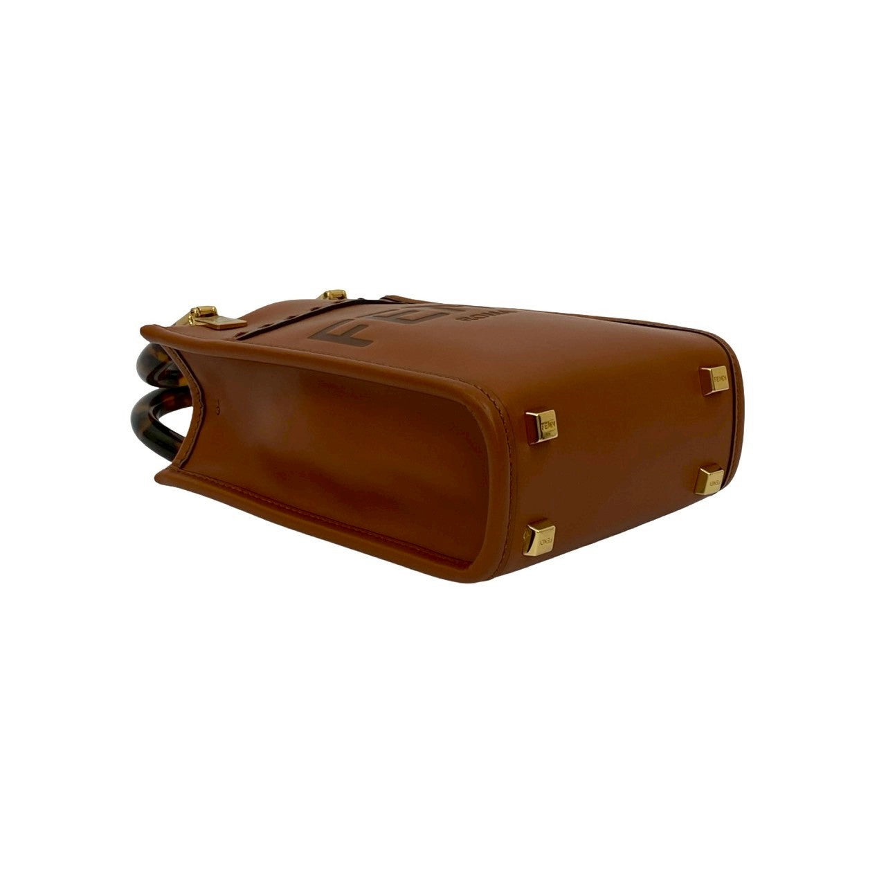 Fendi Shoulder Bag Leather Brown Sunshine Shopper Mini