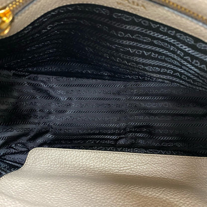 Prada Shoulder Bag Leather Gray