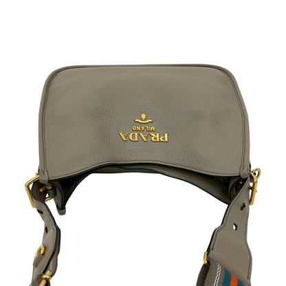 Prada Shoulder Bag Leather Gray