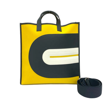 Hermes Shoulder Bag Canvas Yellow Plastics Bags