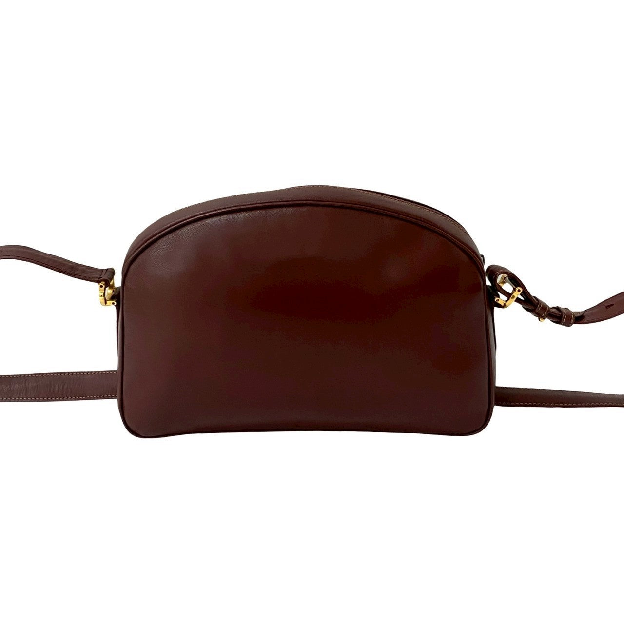 Cartier Shoulder Bag Leather Wine-Red Must Line