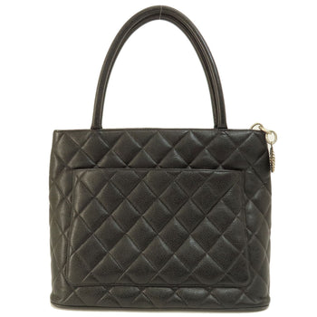 Chanel Tote Bag Grained Calfskin Skin Black Replica Tote Gold Metal