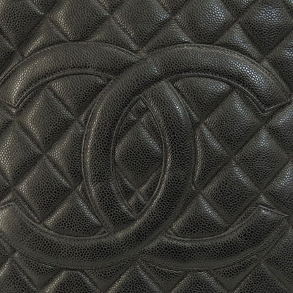 Chanel Tote Bag Grained Calfskin Skin Black Replica Tote Gold Metal