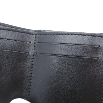 Burberry Bifold Wallet Calfskin Black Logometal Tri-Fold Women