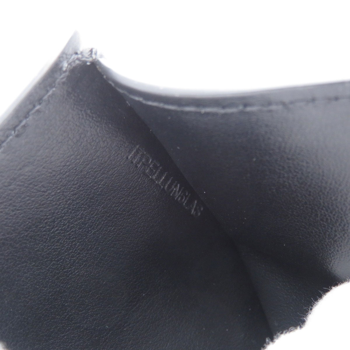 Burberry Bifold Wallet Calfskin Black Logometal Tri-Fold Women