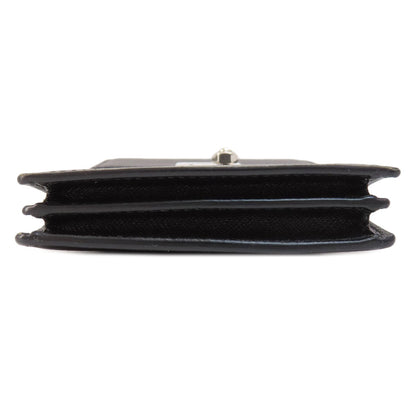 Prada Shoulder Bag Leather Black Logo Saffiano Women