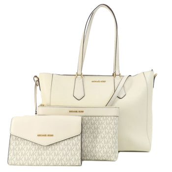 Michael Kors Tote Bag Leather White 2Way