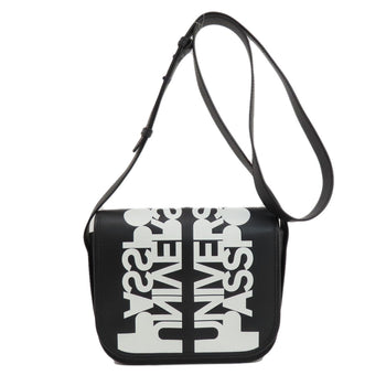 Burberry Shoulder Bag Leather Black Logo Women