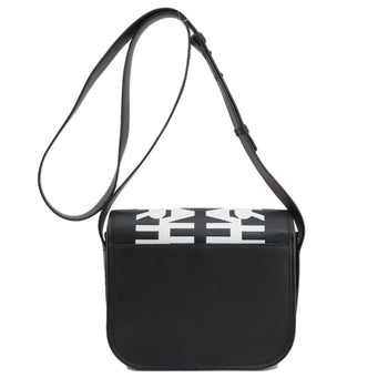 Burberry Shoulder Bag Leather Black Logo Women