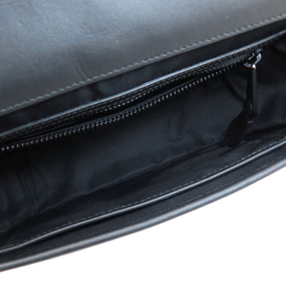 Burberry Shoulder Bag Leather Black Logo Women