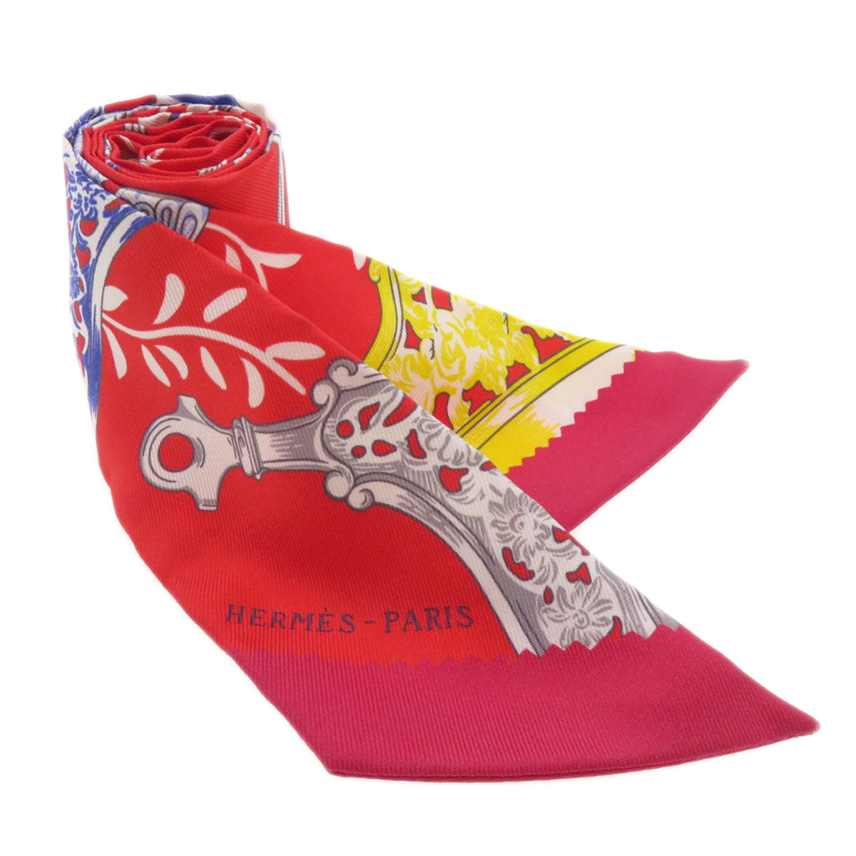 Hermes Scarf Silk Red Twilly Women