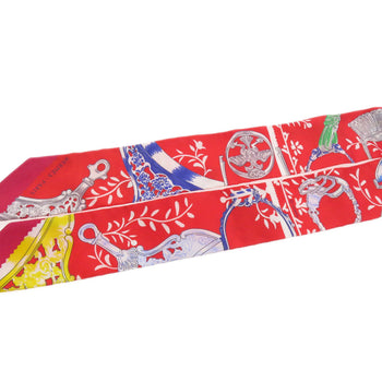 Hermes Scarf Silk Red Twilly Women