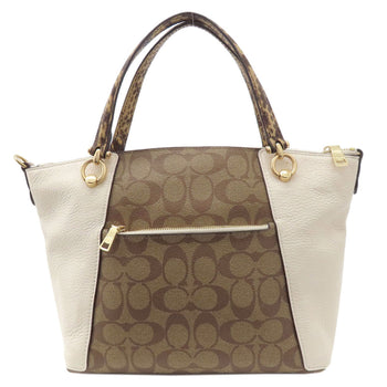Coach Handbag C7261 Pvc, Leather Brown Signature 2Way Women