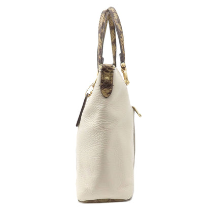 Coach Handbag C7261 Pvc, Leather Brown Signature 2Way Women