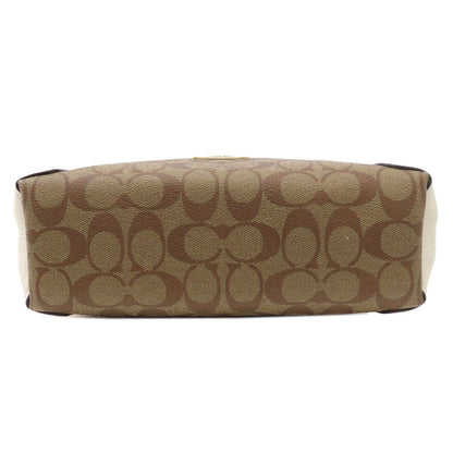Coach Handbag C7261 Pvc, Leather Brown Signature 2Way Women