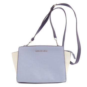 Michael Kors Shoulder Bag Leather Blue Logometal