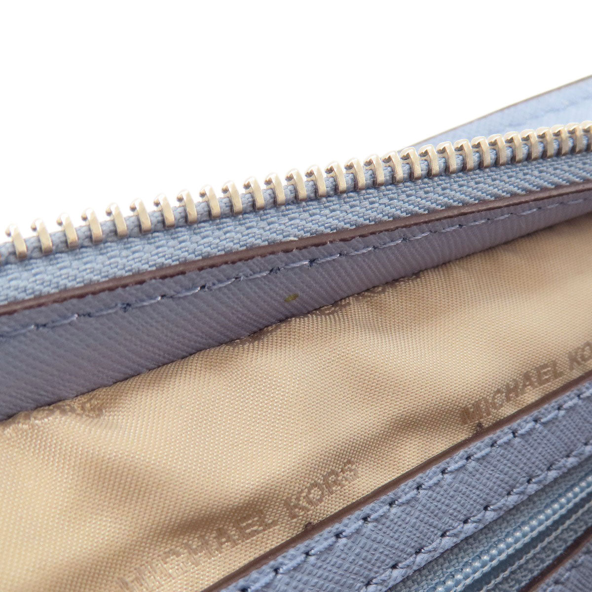 Michael Kors Shoulder Bag Leather Blue Logometal