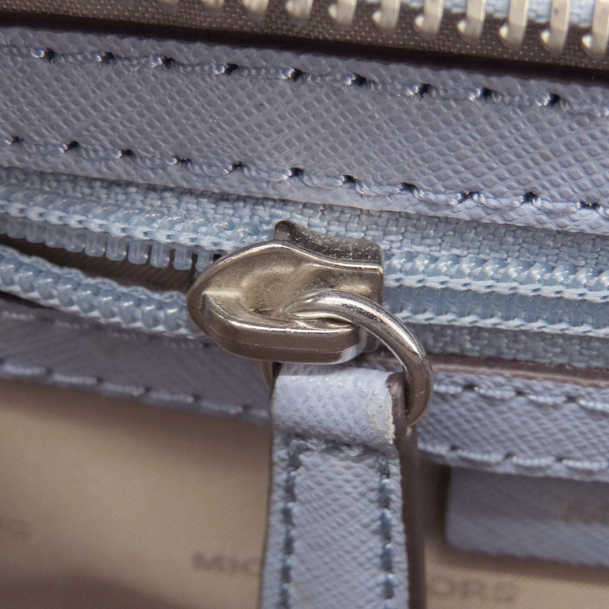 Michael Kors Shoulder Bag Leather Blue Logometal