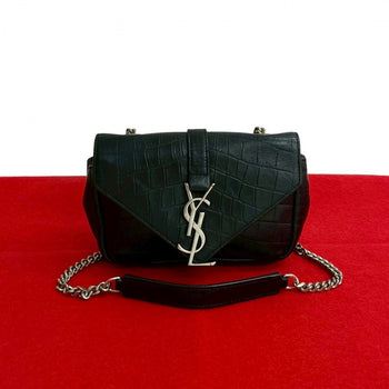Yves Saint Laurent Shoulder Bag Leather Black