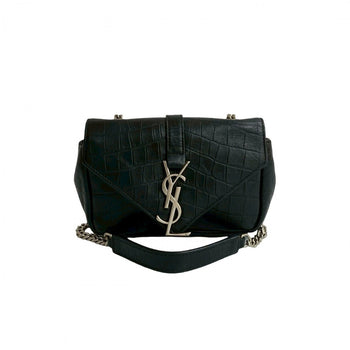 Yves Saint Laurent Shoulder Bag Leather Black