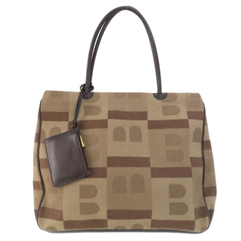 Bally Tote Bag Canvas Brown Logo Women