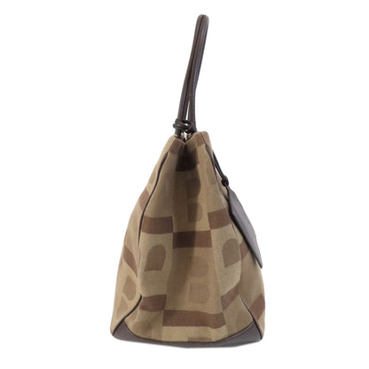 Bally Tote Bag Canvas Brown Logo Women