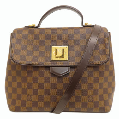 Louis Vuitton Handbag N41168 Damier Canvas Brown Bergamo Mm Damier Ebene