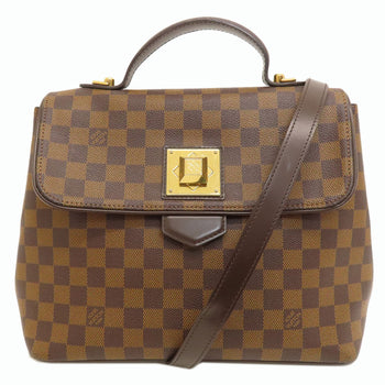 Louis Vuitton Handbag N41168 Damier Canvas Brown Bergamo Mm Damier Ebene