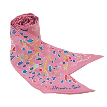 Hermes Scarf Silk Pink Twilly Women