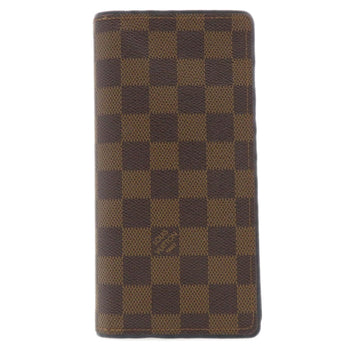 Louis Vuitton Long Wallet Purse N63153 Damier Canvas Brown Portefeuille Brazza Former Women