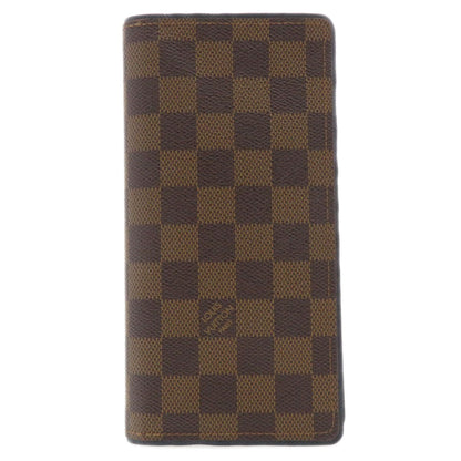 Louis Vuitton Long Wallet Purse N63153 Damier Canvas Brown Portefeuille Brazza Former Women