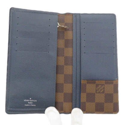 Louis Vuitton Long Wallet Purse N63153 Damier Canvas Brown Portefeuille Brazza Former Women