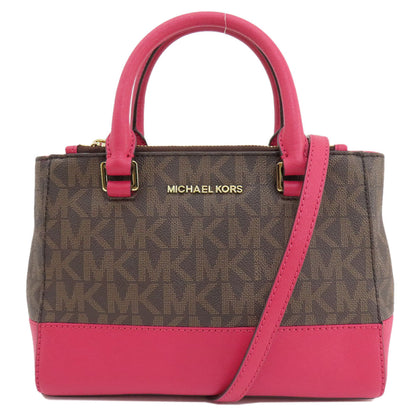 Michael Kors Handbag Pvc Brown Mk Signature 2Way Women
