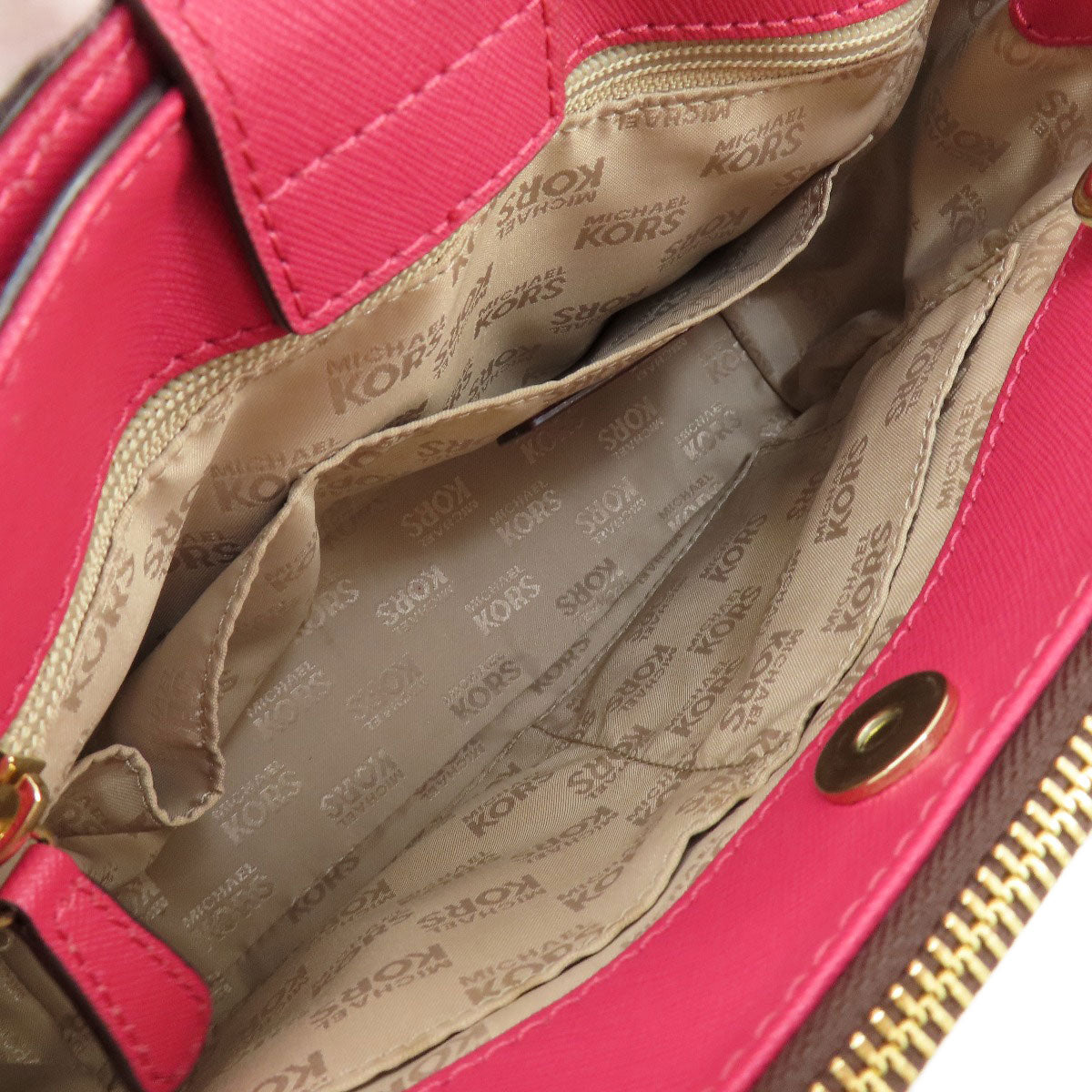 Michael Kors Handbag Pvc Brown Mk Signature 2Way Women