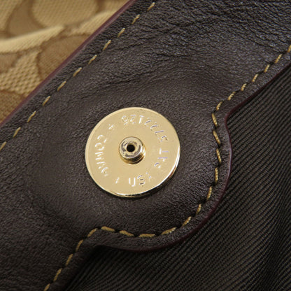 Coach Tote Bag F57612 Canvas, Leather Brown Signature Women