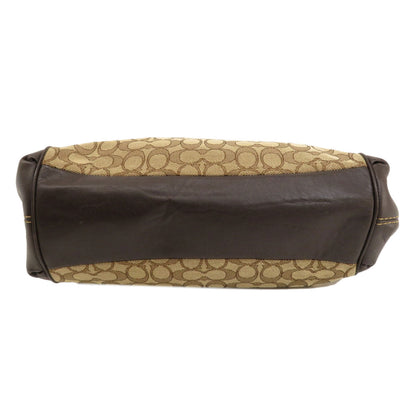 Coach Tote Bag F57612 Canvas, Leather Brown Signature Women