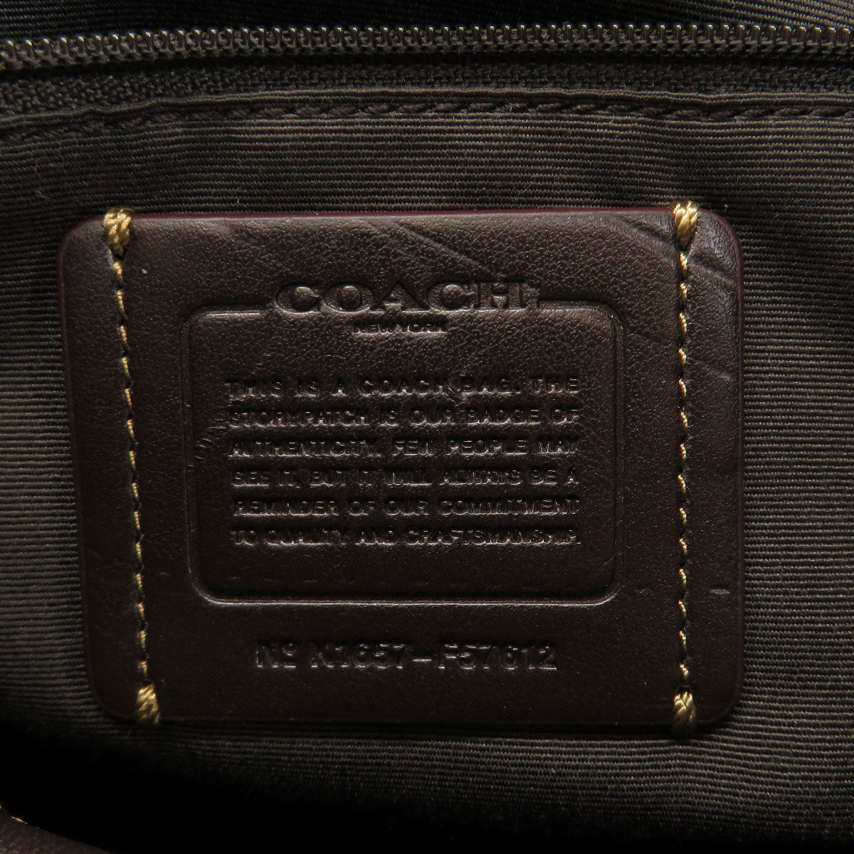 Coach Tote Bag F57612 Canvas, Leather Brown Signature Women