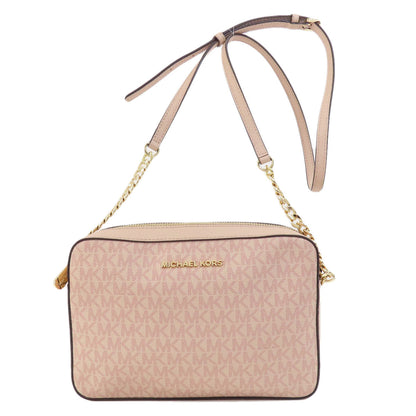Michael Kors Shoulder Bag Leather, Coated Canvas Pink Mk Signature Women