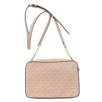 Michael Kors Shoulder Bag Leather, Coated Canvas Pink Mk Signature Women