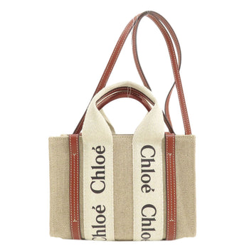 Chloe Shoulder Bag Canvas Multicolor Woody Mini 2Way Women