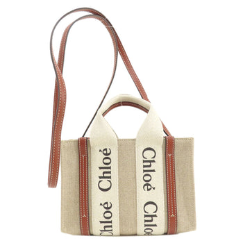 Chloe Shoulder Bag Canvas Multicolor Woody Mini 2Way Women