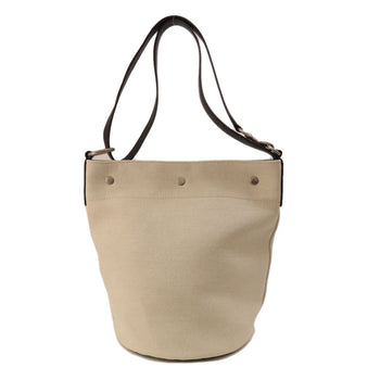 Saint Laurent Handbag Canvas Beige Bucket Bag Women