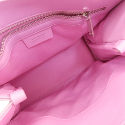 Salvatore Ferragamo Handbag Canvas Pink Logo Women