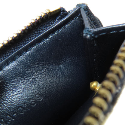 Christian Dior Coin Case Canvas Navy Saddle Trotter Pattern Women